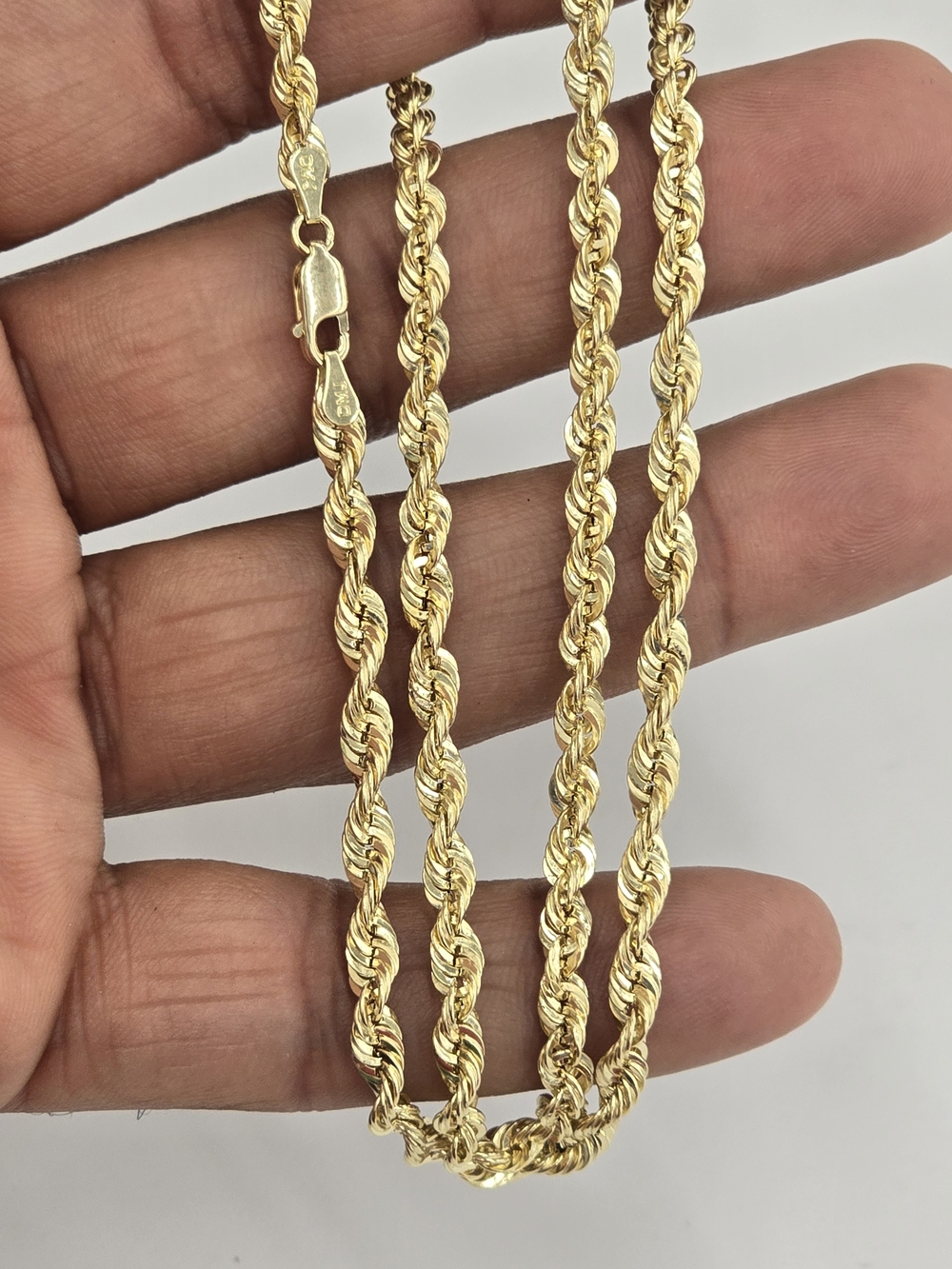 10k Real Gold Rope Chain 4mm 22 Inch - Picture 4 of 9